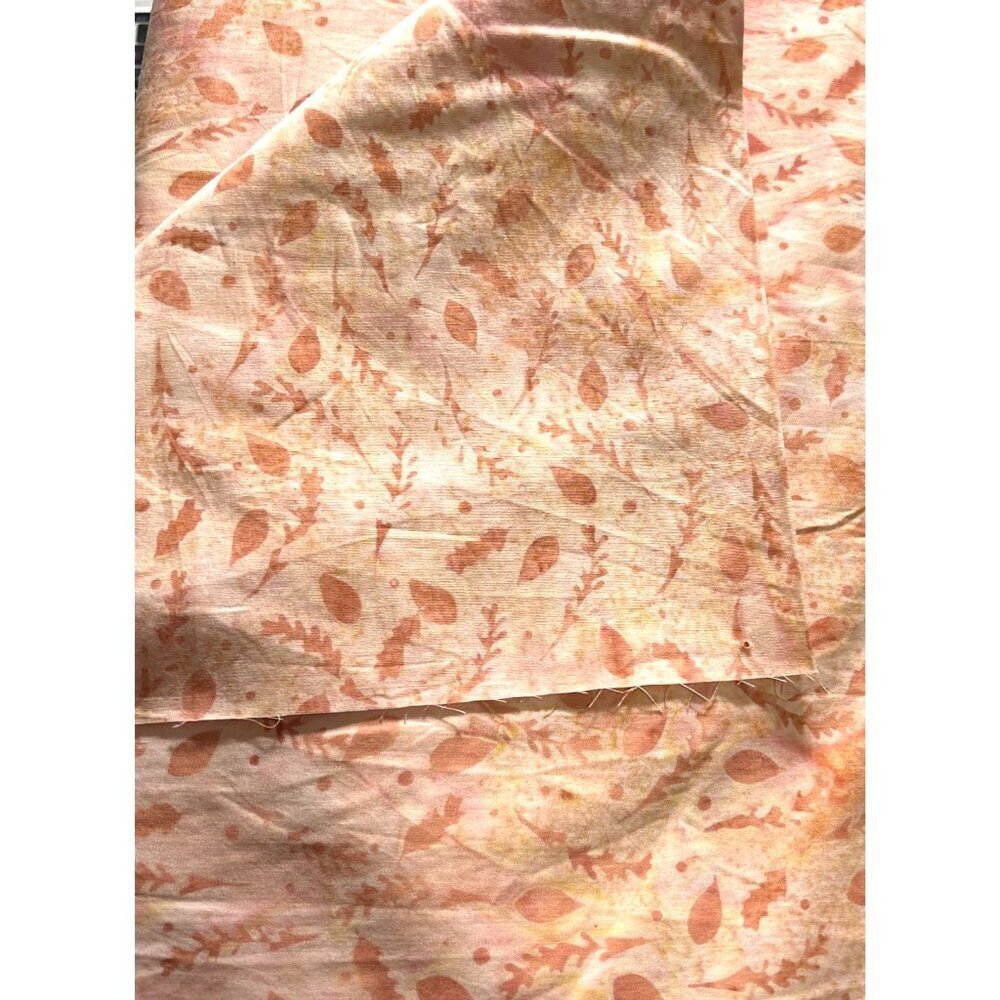 Island Batik Cotton Fabric 45” Wonderous Series and Leaves Salmon 11 Yards